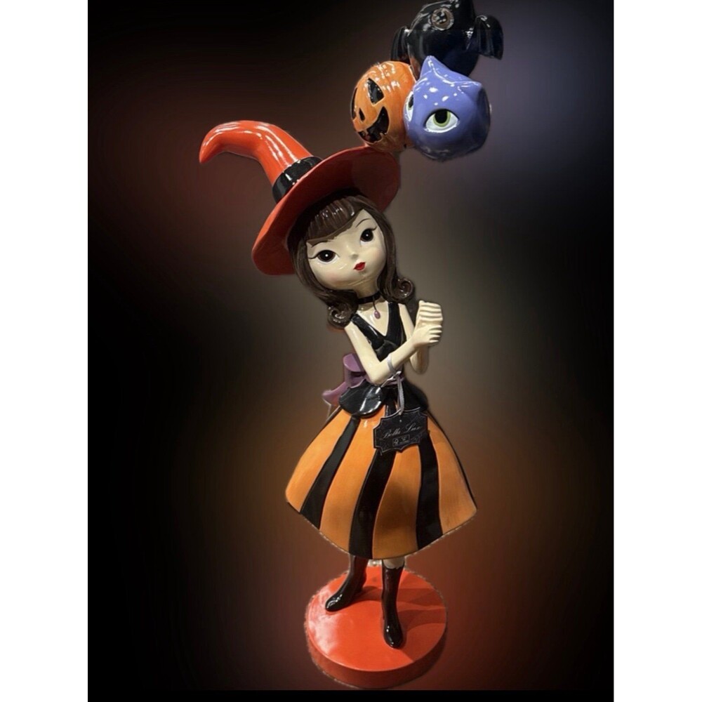 Viral Bella Lux Resin Halloween Witch Girl with Balloon Bouquet, X-large